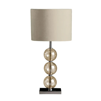 Luminaglow Cream Suede Effect Shade Table Lamp