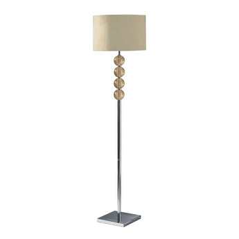 Luminaglow Cream Suede Effect Shade Floor Lamp