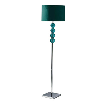 Luminaglow Teal Suede Effect Shade Floor Lamp