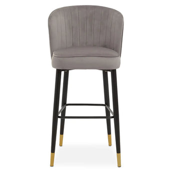 Vieste Grey Velvet Bar Chair